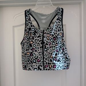 TORRID Low Impact Wireless Front Zip Sports Bra Size 3 Animal Print Unlined